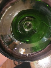18.5 inch Huge Empty Wine Bottle Display, Bar Prop in Green. Pre-drilled hole