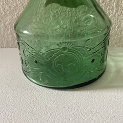 Vintage 44&Prime; Tall MCM Italy Green Glass Chianti Wine Bottle Decanter