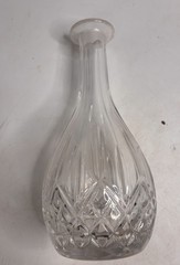 Clear Leaded Cut Crystal Diamond Pattern Decanter & Stopper