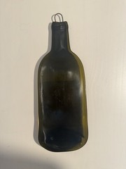 Elphaba’s WICKED Zin Wine Slumped Melted Flattened Wine Bottle Glass