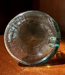 Vintage Fish Shaped Glass Bottle Modele Depose 70mm Blue Green Art 12.5 in