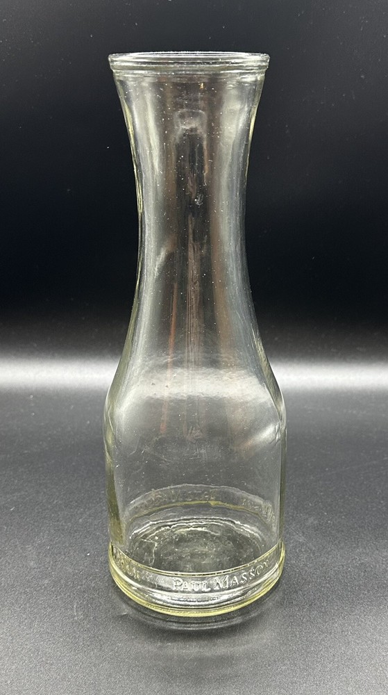 Vintage Paul Masson Glass Wine Carafe 10 3/4 » tall – Clear-Embossed Lettering