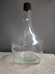 One half gallon clear glass bottle,large jar, Catawba Wine