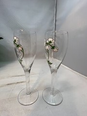 Perrier Jouet Champagne Bucket with Pair Glasses and empty Champagne Bottle 1975