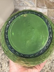 Gallo Wine Half Gallon Flavor Guard VTG Green Bottle With Grapes & Etched Rose