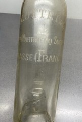 Antique Vintage French Glass Wine Bottle Etched J. Mottet & Co