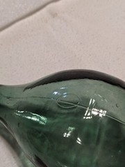 Vintage Rounded Bottom Hand Blown glass Wine Bottle