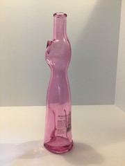 Pink Glass Cat Shaped Wine Bottle Empty 2006