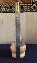 Empty Bottaro Spiral Glass Wine Bottle Italy 15.5” With Raffia wrap