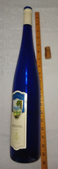VINTAGE 2010 COBALT BLUE JOHANN FALKENBURG GLASS WINE BOTTLE 19&Prime; TALL WITH CORK