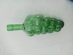 Vintage Original 12&Prime; Grape Cluster Glass Green Wine Bottle Empty Beautiful Decor