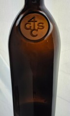 Vtg Wine Bottle Dark Olive Amber Embossed 4GCS Seal