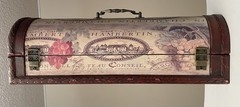 Vintage Chambertin Grand Cru Classe Empty Wine Case Dark Red Wood
