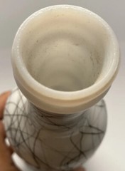 Welches Hazel Atlas Black Drizzle Milk Glass Wine Bottle