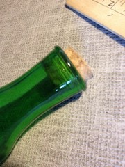 Vtg Green Emerald Glass Wine Cruet Caraf Lamont Vineyards 2/5 pt. 1086178 w/Cork