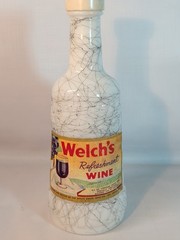 Vtg Hazel Atlas Black Splatter Wine Bottle Milk Glass Welch&rsquo;s MCM Bar 1950s