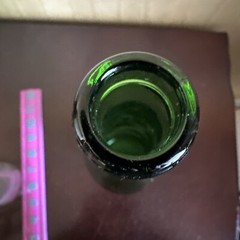 Vintage Green Long Neck Wine Bottle 13.25” Tall, 4/5 Qt.