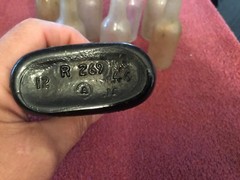 Old Brown 1/2 Pint Bottle and 7 Miniture Bottles