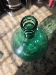 Antique Green 12&Prime; Glass Bottle