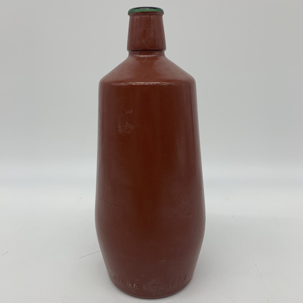 VTG 1980 JM Da Fonseca Azeitao Portugal Rust Brown Painted Glass 9&Prime; Wine Bottle