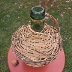 Vintage Sangria Wine Demijohn Jug Wrapped in Wicker Rattan Straw 1 Gallon Spain