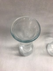 6 pc Vintage clear glass restaurant wedding flower vase Made ITALY Med 9.5 in