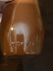 Vintage J.M. DA Fonseca Portugal Brown Painted 6&Prime; Glass Bottle