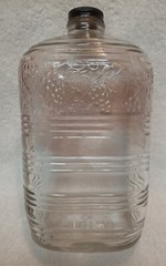 NICE! Vintage One Half Gallon Owens-Illinois Clear Glass Wine Embossed Exc Cond!