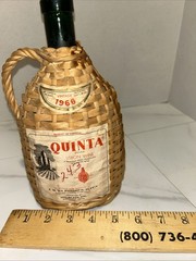1966 Empty Quinta Libson Wine By J.M. DA Fonseca. Succ.4/5 Qt Wrapped In Wicker