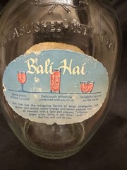Vintage 1970 Italian Swiss Colony Bali Hai Half Gallon Wine Bottle w/ Cap