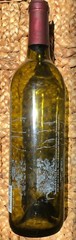 BILTMORE ESTATE Asheville NC Etched Green Wine Bottle & Cork-12 In. Tall-EMPTY
