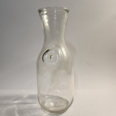 Vintage Paul Masson 9 3/4 Clear Glass Wine Carafe Since 1852 Decanter Pitcher