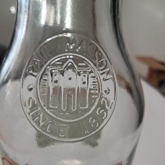 vintage Embossed Paul Mason Since 1852 Glass Wine Bottle 1 L Jar