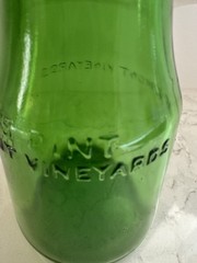 Vintage M LAMONT VINEYARDS 2/5 Pint Green Glass Empty Wine Cruet Bottle
