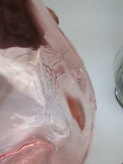 Lot Of 2 VTG CASADIS MILANO JUS DE FRUIT Pink Decanter 2 Liter & 4 Chamber Jugs