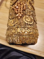 Vintage Moldova Fancy Ceramic Covered Wine Bottle.