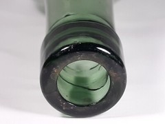 Antique VP Hand Blown Wine Bottle Torpedo Round Bottom Green Glass Early 1900&rsquo;s
