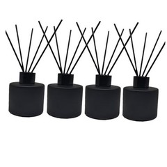 PCS Reed Diffuser Bottle, Empty Matte Black Glass Jar with Black Round 4