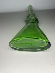 Vintage 60s Green Napoli 16” Rifle Glass Wine Decanter Bar Display