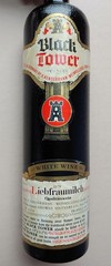 Vintage 1979 Black Tower German White Wine Empty Glass Bottle 750ml