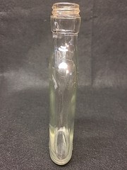 Vintage 2/5 Pint Wine Flask Bottle, Unmarked, 6.75&Prime; Clear, Screw Top