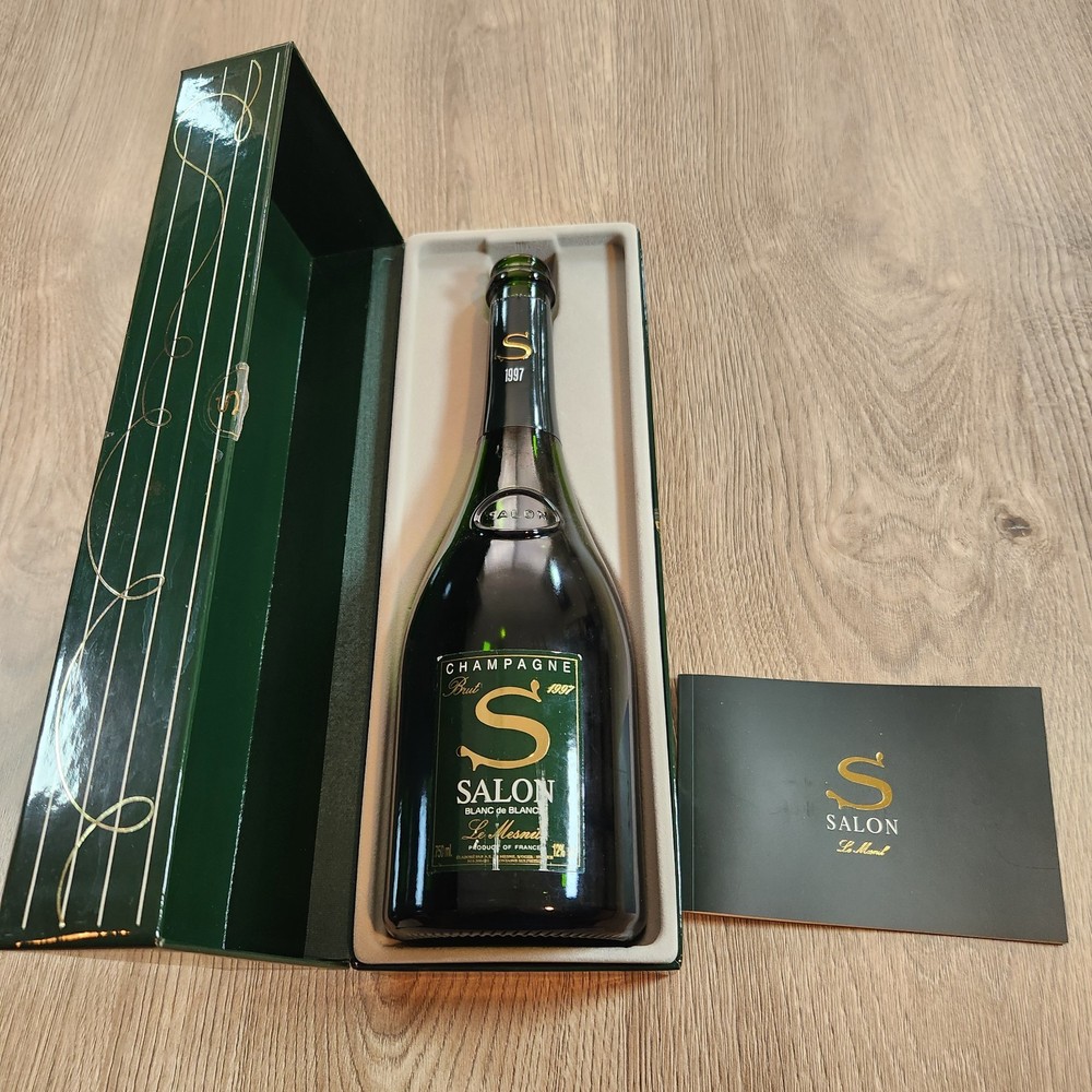 1997 Salon Le Mesnil EMPTY Bottle Box Booklet Champagne Blanc de Blancs Vintage