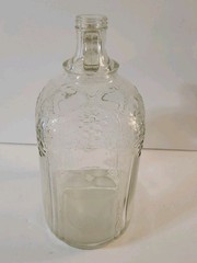 Antique Ball Wine 1920s Art Deco Style Two Fingered Handle Glass 1 Gallon Grapes