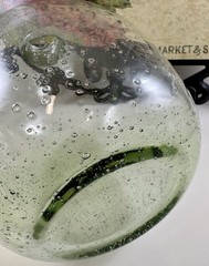 Vintage Pale Green Demijohn Wine Jug Bottle Hand Blown GALAXY of Encased Bubbles