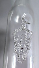 Grappa Alexander Aqva Di Vita Hand Blown Glass Grapes Empty Wine Bottle Italy