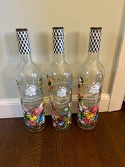 WOLFFER ESTATE “Summer In A Bottle” Wine Empty Floral Glass Decorated 750ML