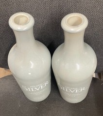 Ceramic Wine Bottles Empty Silver Unoaked Chardonnay Mer Soleil 2011 750ml – (2)