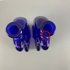 Cobalt Blue Man in the Moon Face Wine Bottle Bridgeview Winery Oregon Riesling