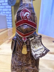 VINTAGE VETROPELLE LEATHER WRAPPED ELEPHANT WINE BOTTLE ITALY With Labels
