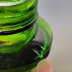 Vintage USA Green Glass 1/2 Gallon Bottle Decanter #810 No lid